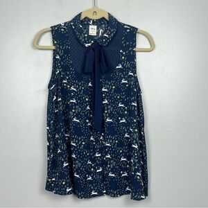 Disney Collection by Lauren Conrad blue bunny print sleeveless swing top, small.